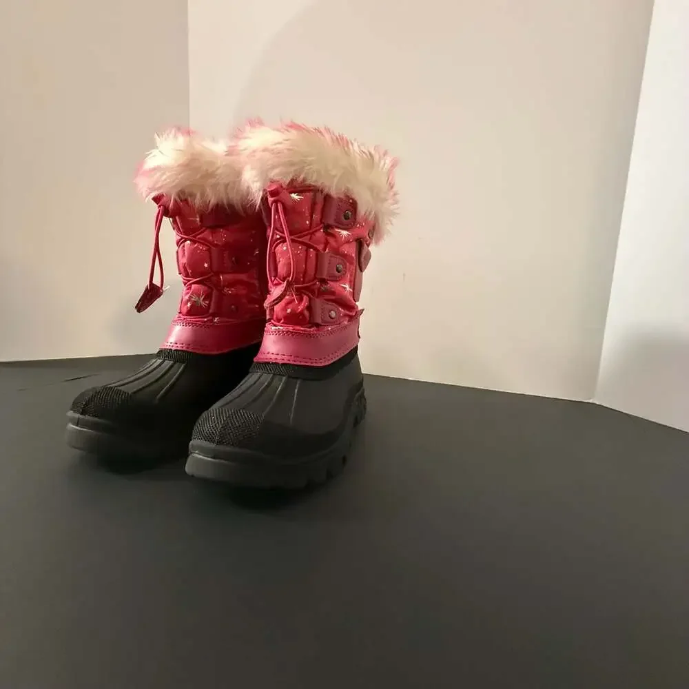 Dream Pairs Kids Girls Pink Waterproof Insulated Snow Boots Size‎ 13